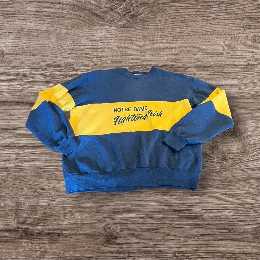 Vintage Nutmeg Sweatshirt Notre Dame Fighting Irish Large Stitched Made in USA